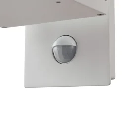 Lucande udendørs LED-væglampe Ferdinand, hvid, sensor, 38 cm