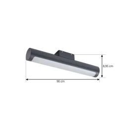 Lucande udendørs LED-væglampe Tuberia, antracit, metal, Ø 7cm
