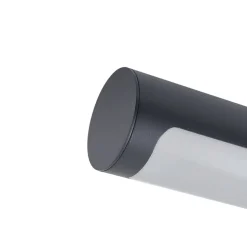 Lucande udendørs LED-væglampe Tuberia, antracit, metal, Ø 7cm