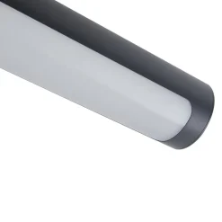Lucande udendørs LED-væglampe Tuberia, antracit, metal, Ø 7cm