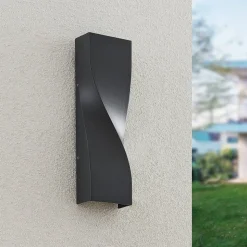 Lucande udendørs LED-væglampe Tibelya, antracit, op/ned, IP65