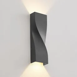 Lucande udendørs LED-væglampe Tibelya, antracit, op/ned, IP65