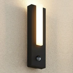 Lucande udendørs LED-væglampe Virgalia, bevægelsessensor, IP54