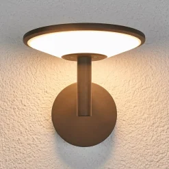 Lucande udendørs LED-væglampe Fenia, antracit, aluminium, IP65