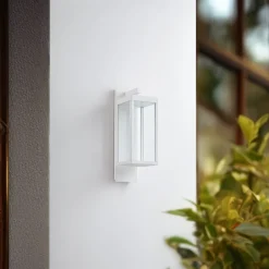 Lucande udendørs LED-væglampe Ferdinand, hvid, metal, 38 cm