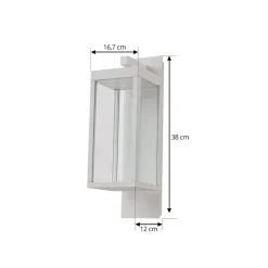 Lucande udendørs LED-væglampe Ferdinand, hvid, metal, 38 cm