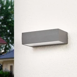 Lucande udendørs LED-væglampe Lissi, 21 cm, antracit, IP54