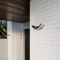 Lucande udendørs LED-væglampe Half, 30 cm, antracit, IP54