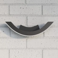 Lucande udendørs LED-væglampe Half, 30 cm, antracit, IP54
