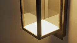 Lucande udendørs LED-væglampe Ferdinand, sensor, grå, 38 cm