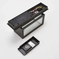 Lucande udendørs LED-væglampe Ferdinand, sensor, grå, 38 cm