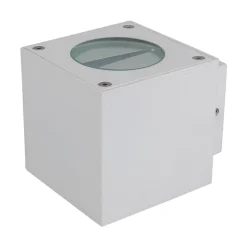 Lucande udendørs LED-væglampe Jarno, hvid, metal, 9 cm