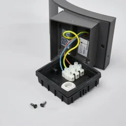 Lucande udendørs LED-væglampe Juvia, 19 cm, antracit, IP54