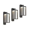 Lucande udendørs LED-væglampe Ferdinand, sæt med 3, grå, 38 cm