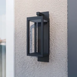 Lucande udendørs LED-væglampe Ferdinand, sæt med 3, grå, 38 cm