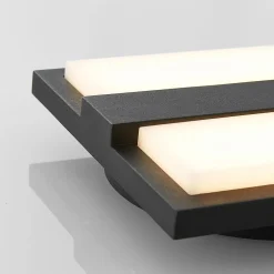 Lucande udendørs LED-væglampe Gylfi, 20 cm, antracit, aluminium