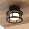 Lucande udendørs loftlampe Berenike, Ø 17 cm, grå, GX53