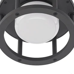 Lucande udendørs loftlampe Berenike, Ø 17 cm, grå, GX53