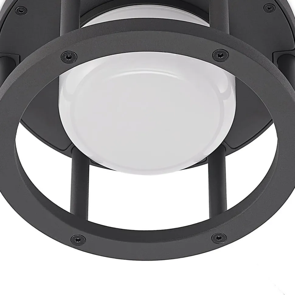 Lucande udendørs loftlampe Berenike, Ø 17 cm, grå, GX53