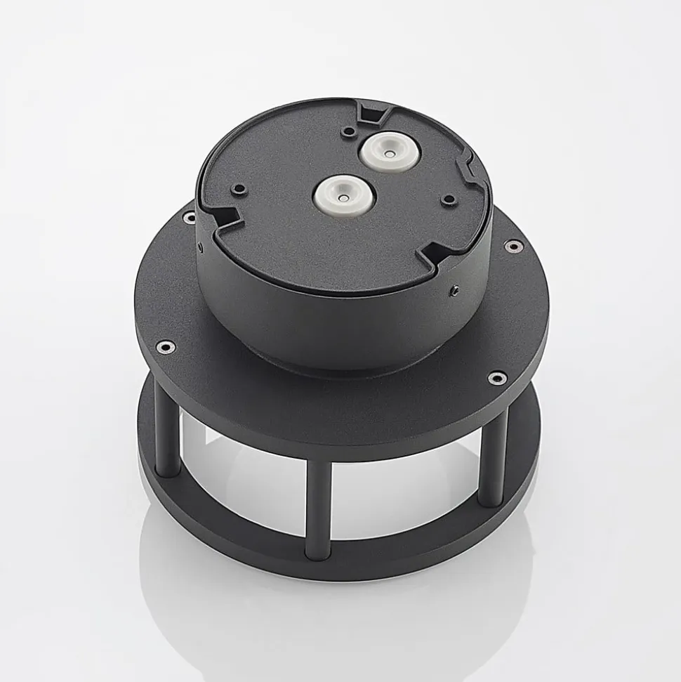 Lucande udendørs loftlampe Berenike, Ø 17 cm, grå, GX53