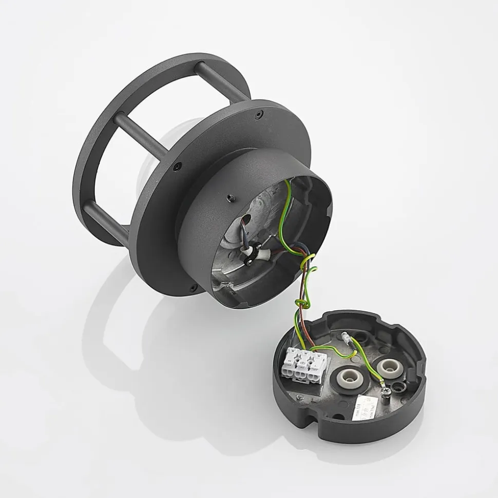 Lucande udendørs loftlampe Berenike, Ø 17 cm, grå, GX53