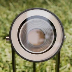 Lucande udendørs spotlampe Galina, jordspyd, stik, grå, 11 cm