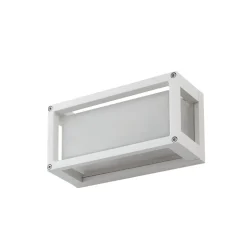 Lucande udendørs væglampe Aurelien, hvid, glas, 12,5 cm, IP54