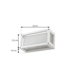 Lucande udendørs væglampe Aurelien, hvid, glas, 12,5 cm, IP54