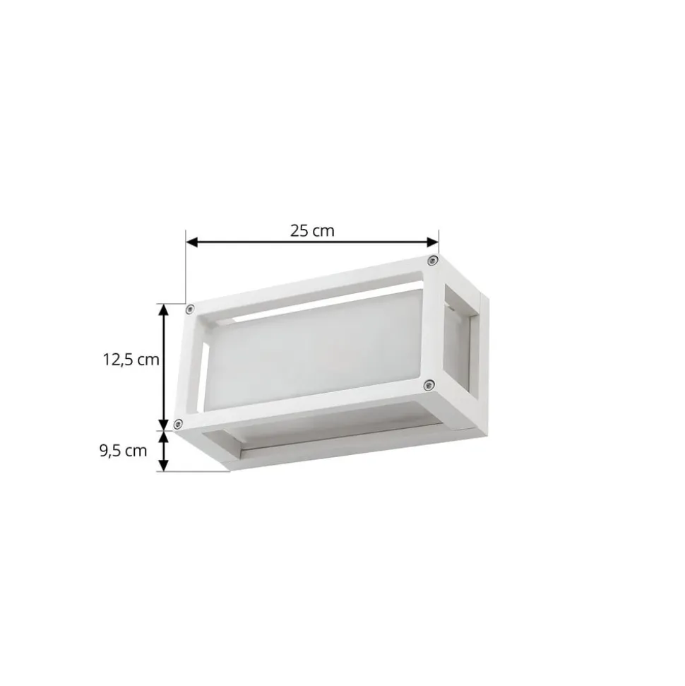 Lucande udendørs væglampe Aurelien, hvid, glas, 12,5 cm, IP54