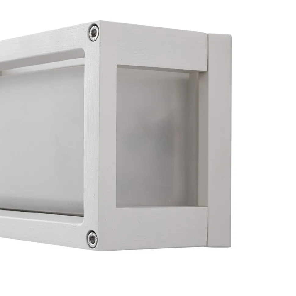 Lucande udendørs væglampe Aurelien, hvid, glas, 12,5 cm, IP54