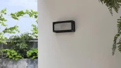 Lucande udendørs væglampe Aurelien, grå, metal, 12,5 cm, IP54