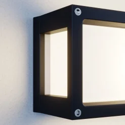 Lucande udendørs væglampe Aurelien, grå, metal, 12,5 cm, IP54