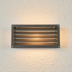 Lucande udendørs væglampe Aurelien, metal, 12,5 cm, strip