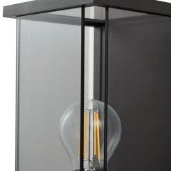 Lucande udendørs væglampe Annalea, røggrå, IP54, sensor