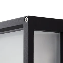 Lucande udendørs væglampe Aurelien, antracit, sensor, 25x25 cm