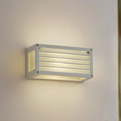 Lucande udendørs væglampe Aurelien, hvid, 12 cm, strip, IP54