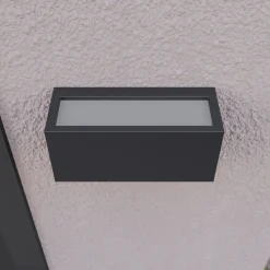 Lucande udendørs væglampe Bente, antracit, bredde 25 cm, IP54