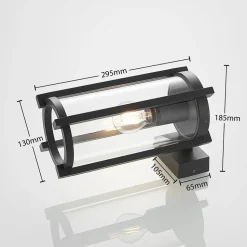 Lucande udendørs væglampe Brienne, 30 cm, antracit, metal