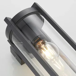 Lucande udendørs væglampe Brienne, 30 cm, antracit, metal