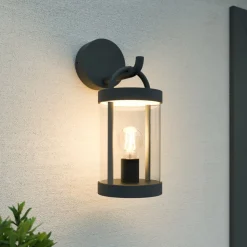 Lucande udendørs væglampe Cassian, 30 cm, antracit, IP54