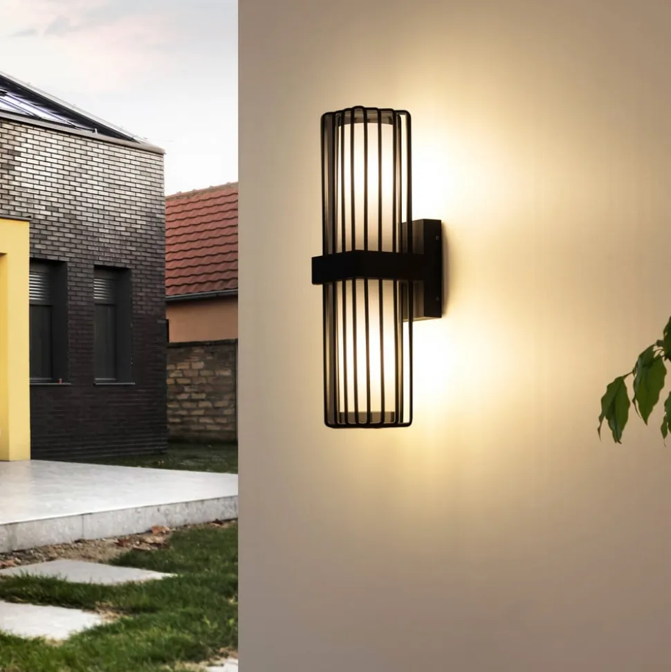 Lucande udendørs væglampe Chandan, antracit, 2 lyskilder, IP54