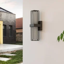 Lucande udendørs væglampe Chandan, antracit, 2 lyskilder, IP54