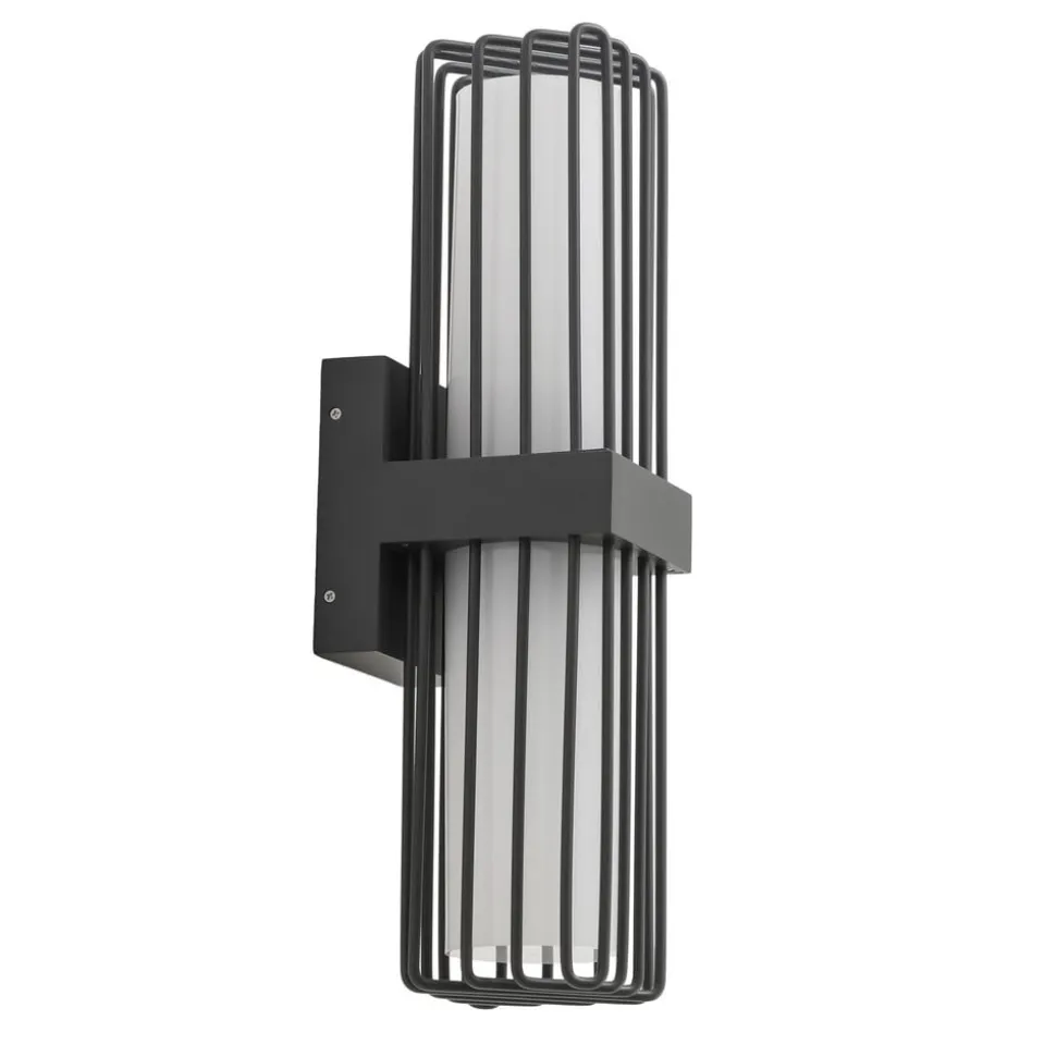 Lucande udendørs væglampe Chandan, antracit, 2 lyskilder, IP54