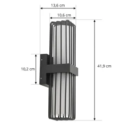 Lucande udendørs væglampe Chandan, antracit, 2 lyskilder, IP54