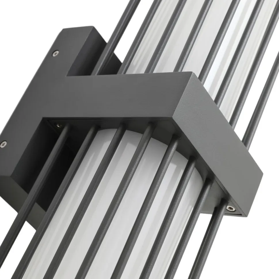 Lucande udendørs væglampe Chandan, antracit, 2 lyskilder, IP54