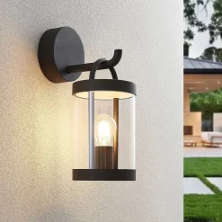 Lucande udendørs væglampe Cassian, sæt med 2, antracit, IP54