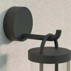 Lucande udendørs væglampe Cassian, sæt med 2, antracit, IP54