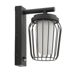 Lucande udendørs væglampe Chandan, 30 cm, antracit, sensor