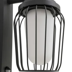 Lucande udendørs væglampe Chandan, 30 cm, antracit, sensor