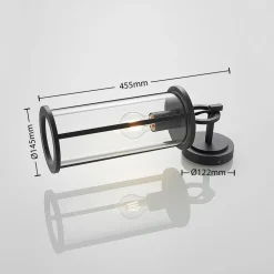 Lucande udendørs væglampe Emmeline, klar, aluminium, højde 45 cm